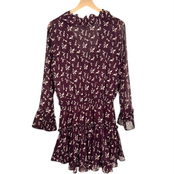 MISA LOS ANGELES Tiered Ruffle Purple Floral Dress – Small - Picture 12 of 13